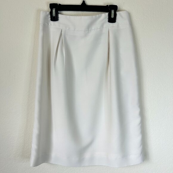 Neiman Marcus Exclusive Skirt Womens 4 White A-Line Career - Picture 1 of 6